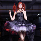 Gothic Lolita Purple Black Dress Slim Fit Embroidered Purple Black JSK Halloween Outfit