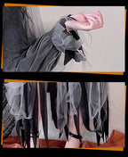 Unleash supernatural elegance in this multi-inspired Halloween costume that merges ghostly bridal aesthetics with undead horror. This gown features tattered lace detailing, blood-stained accents, and ethereal silhouettes that transform you into a haunting vision. Perfect for酒吧派对, theatrical performances, or trick-or-treat events, the dress combines vampire mystique, witch mystery and zombie horror in one unforgettable ensemble. Crafted with premium materials for movement and impact, it includes dramatic sle