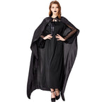 Gothic Lolita Halloween Witch Queen Cloak Costume for Women Vampire Sorceress Stage Dress
