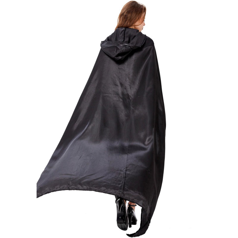Gothic Lolita Halloween Witch Queen Cloak Costume for Women Vampire Sorceress Stage Dress