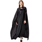 Gothic Lolita Halloween Witch Queen Cloak Costume for Women Vampire Sorceress Stage Dress