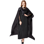 Gothic Lolita Halloween Witch Queen Cloak Costume for Women Vampire Sorceress Stage Dress