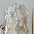 Gothic Lolita Lace Hair accessory Halloween Dark Headband Nun Style Veil