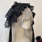Gothic Lolita Lace Hair accessory Halloween Dark Headband Nun Style Veil