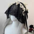 Gothic Lolita Lace Hair accessory Halloween Dark Headband Nun Style Veil