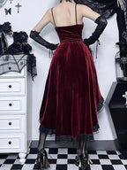 Embrace dark allure in this striking Gothic maid dress, where classic Lolita elegance meets daring contemporary style. The bold red and black color scheme creates a dramatic visual impact, accentuated by intricate lace detailing and a figure-flattering silhouette. This cheeky dress combines traditional maid aesthetics with provocative Lolita elements, perfect for cosplay events or making a bold fashion statement. The sensual cut and Gothic charm create an unforgettable look that balances innocence with unde