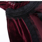 Embrace dark allure in this striking Gothic maid dress, where classic Lolita elegance meets daring contemporary style. The bold red and black color scheme creates a dramatic visual impact, accentuated by intricate lace detailing and a figure-flattering silhouette. This cheeky dress combines traditional maid aesthetics with provocative Lolita elements, perfect for cosplay events or making a bold fashion statement. The sensual cut and Gothic charm create an unforgettable look that balances innocence with unde