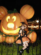 Gothic Lolita Pumpkin Witch JSK Dress Orange Princess Halloween Cosplay Outfit