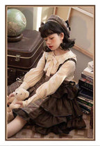 Gothic Lolita Brown Punk Strap SK Skirt Original Detective Side Opening British Outfit