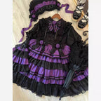 Gothic Lolita Purple Witch Dress Halloween Original Design Mid Length