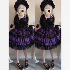 Gothic Lolita Purple Witch Dress Halloween Original Design Mid Length