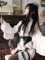 Gothic Lolita Star Gate White Opulent Gown Mermaid Tail Dress Victorian Court Elegant Corset Set