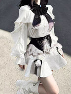 Gothic Lolita Star Gate White Opulent Gown Mermaid Tail Dress Victorian Court Elegant Corset Set