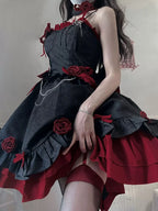 Gothic Lolita Sweet Rose Dresses Princess Ball Gown for Homecoming