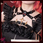 Gothic Lolita Red-Black Tenshi Teto Cosplay Dress Ready Stock Devil Lolita Halloween Cyberpunk Set