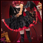 Gothic Lolita Red-Black Tenshi Teto Cosplay Dress Ready Stock Devil Lolita Halloween Cyberpunk Set