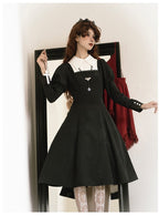 Gothic Nun Black Autumn and Winter Long-sleeved Dress Lolita