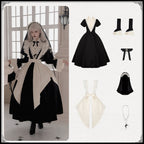 Gothic Nun Black Long Short Op Sleeve Apron Lolita Dresses