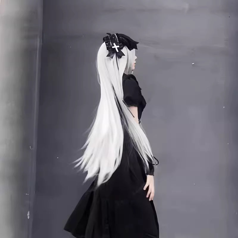 This piece fuses sacred symbolism with a dark, subversive aesthetic. The design combines intricate lace, a dramatic veil, and subtle demonic accents to create a powerful statement. It empowers the wearer to explore themes of rebellion and dark romance, perfect for Gothic Lolita fashion, expressive subculture, and unforgettable Halloween personas. It’s more than an accessory; it’s a narrative.