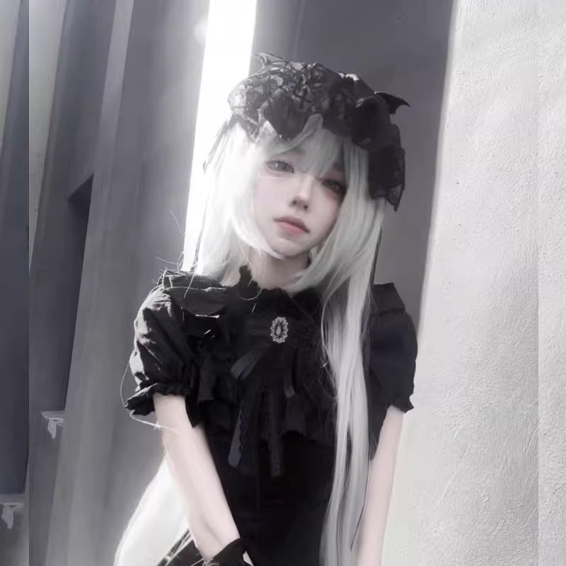 This piece fuses sacred symbolism with a dark, subversive aesthetic. The design combines intricate lace, a dramatic veil, and subtle demonic accents to create a powerful statement. It empowers the wearer to explore themes of rebellion and dark romance, perfect for Gothic Lolita fashion, expressive subculture, and unforgettable Halloween personas. It’s more than an accessory; it’s a narrative.