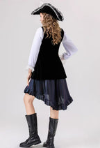 Gothic Pirate Red and black Queen Costume for Women Plus Size Halloween Caribbean Cosplay Outfit