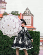 Gothic Sweet Plus Size Lolita OP Dress Black Long Sleeve One Piece Dress 4XL Lolita Dress