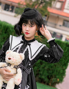 Gothic Sweet Plus Size Lolita OP Dress Black Long Sleeve One Piece Dress 4XL Lolita Dress