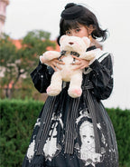 Gothic Sweet Plus Size Lolita OP Dress Black Long Sleeve One Piece Dress 4XL Lolita Dress