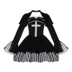Gothic dark halloween thick velvet fake two lolita autumn and winter models