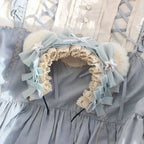 Lolita Hair Accessories Gray-blue Gorgeous Bear Ear Headband Haze KC