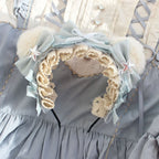 Lolita Hair Accessories Gray-blue Gorgeous Bear Ear Headband Haze KC
