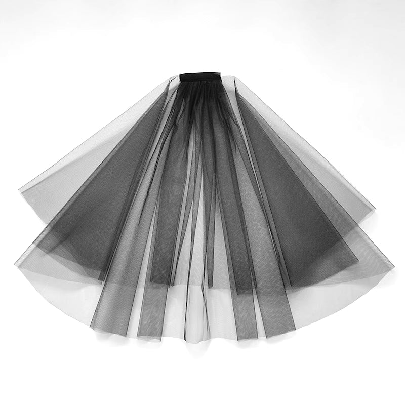 This short gothic bride veil is designed for a mysterious and dramatic Halloween style. Featuring a large bow with flowing ribbons, it blends vintage elegance with dark fantasy. The veil creates a ghostly yet stylish look, perfect for cosplay, themed parties, or photo shoots. A striking accessory that transforms any outfit into a hauntingly beautiful statement.