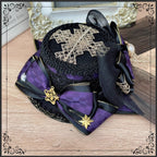 The Eternal Rose handmade accessory set combines playful bunny ears with a charming mini top hat hair clip, crafted for a whimsical Lolita look. Designed with gothic elegance and festive Halloween flair, it balances sweetness with dramatic fantasy. Perfect for cosplay, themed parties, or photo shoots, this set offers versatile styling that enhances Lolita fashion with originality and charm.