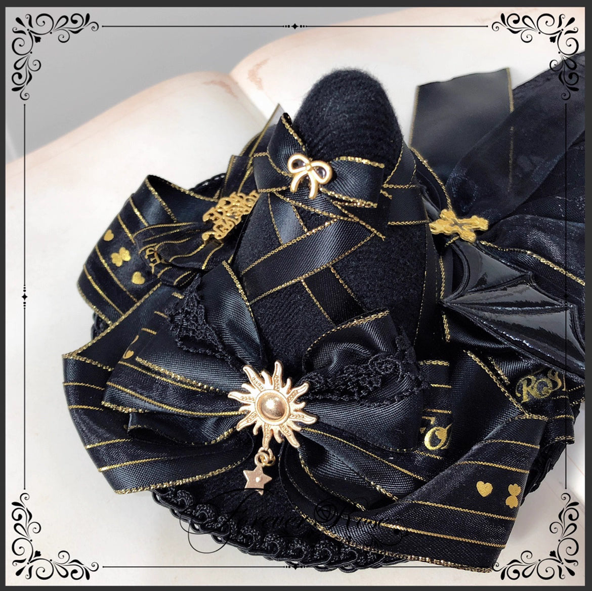 The Eternal Rose handmade accessory set combines playful bunny ears with a charming mini top hat hair clip, crafted for a whimsical Lolita look. Designed with gothic elegance and festive Halloween flair, it balances sweetness with dramatic fantasy. Perfect for cosplay, themed parties, or photo shoots, this set offers versatile styling that enhances Lolita fashion with originality and charm.