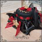 The Eternal Rose handmade accessory set combines playful bunny ears with a charming mini top hat hair clip, crafted for a whimsical Lolita look. Designed with gothic elegance and festive Halloween flair, it balances sweetness with dramatic fantasy. Perfect for cosplay, themed parties, or photo shoots, this set offers versatile styling that enhances Lolita fashion with originality and charm.
