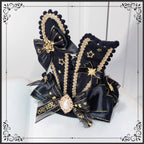 The Eternal Rose handmade accessory set combines playful bunny ears with a charming mini top hat hair clip, crafted for a whimsical Lolita look. Designed with gothic elegance and festive Halloween flair, it balances sweetness with dramatic fantasy. Perfect for cosplay, themed parties, or photo shoots, this set offers versatile styling that enhances Lolita fashion with originality and charm.