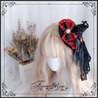 The Eternal Rose handmade accessory set combines playful bunny ears with a charming mini top hat hair clip, crafted for a whimsical Lolita look. Designed with gothic elegance and festive Halloween flair, it balances sweetness with dramatic fantasy. Perfect for cosplay, themed parties, or photo shoots, this set offers versatile styling that enhances Lolita fashion with originality and charm.