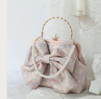 Lolita Bags Handmade Original Bow Mermaid Ji Cute Lolita Bag Pearl Gold
