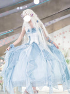 Hime Lolita Flower God Flower Marriage Blue Princess Dress Bar Mitzvah Party One Piece Graduation Ceremony