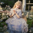 Hime Lolita Light Purple Iris Elegant Lolita Dress Lace Court Style Princess Dress Veil