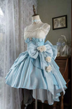 Hime Lolita Pastel Rose Lace Bridal Bow Sweet Princess Luxurious Lolita JSK 3 Colors