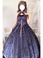 Inspired by the elegance of a princess bride, this exquisite Hime Lolita dress embodies regal fantasy and sophistication. The rich purple hue symbolizes nobility, while intricate Hanayome embroidery and delicate lace express bridal purity and grace. Cascading ruffles and a refined bow detail create a luxurious silhouette fit for royalty. Designed for the discerning Lolita who seeks opulence and storytelling fashion, this piece transforms wearers into the heroine of their own fairytale. Perfect for ceremonie