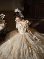 Hime Lolita Tea Party Fashion Cream Coloring Ki Lolita Dress One Piece Dress