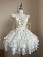 Hime Lolita Ivory Organza Elegant Dress Sweet Wedding Princess Dress