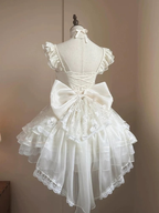 Hime Lolita Ivory Organza Elegant Dress Sweet Wedding Princess Dress