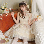 Sweet Bunny Lolita Bow Dress Japanese Cute Short Sleeve Dress Plus Size for Women OP