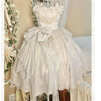 Hime Lolita White Flower Wedding Dress Skirt Princess Skirt
