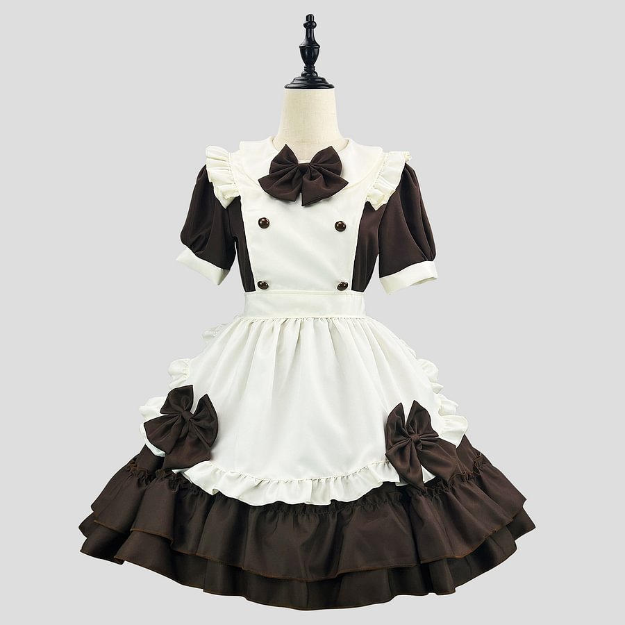 Maid Outfit Japanese Pink Black Cream Sweetheart Set 5XL Plus Size One Piece Dress