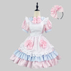 Maid Outfit Japanese Pink Black Cream Sweetheart Set 5XL Plus Size One Piece Dress