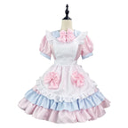 Maid Outfit Japanese Pink Black Cream Sweetheart Set 5XL Plus Size One Piece Dress